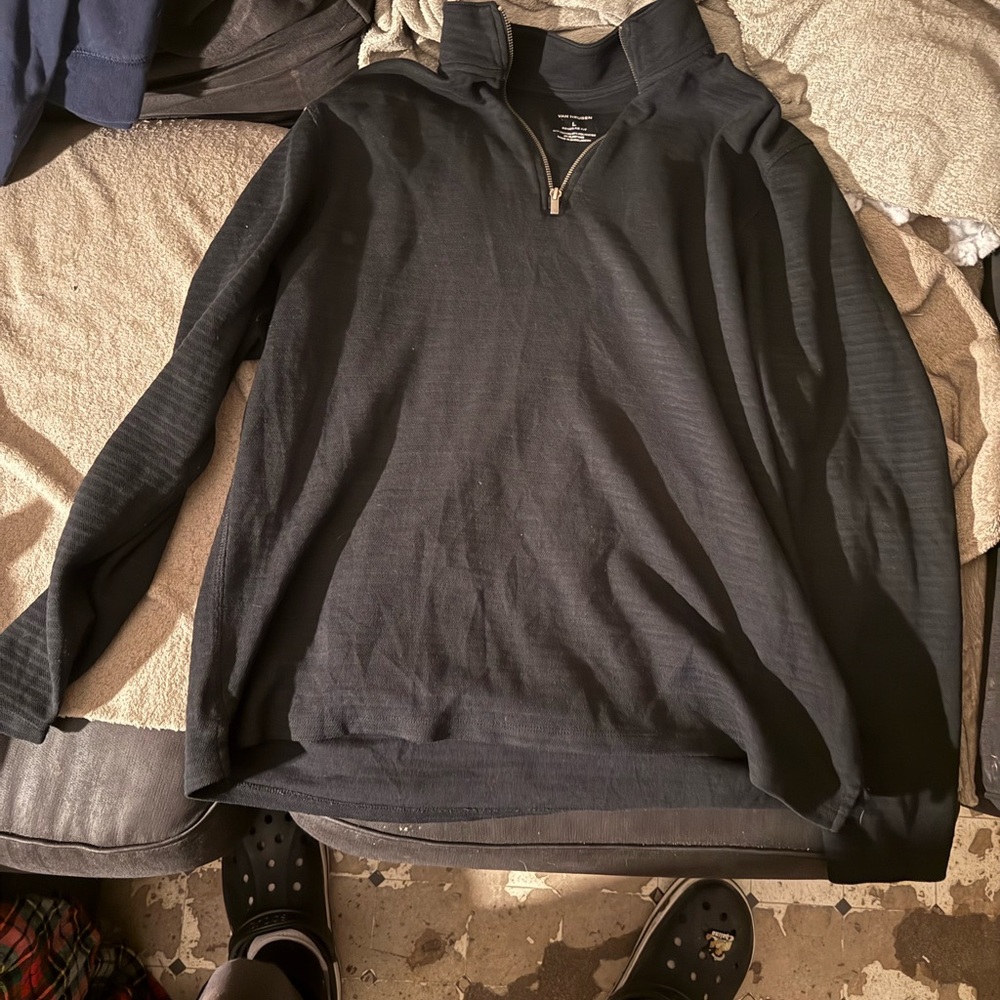 Van Heusen Men's Dark Gray Zip-Up Sweater